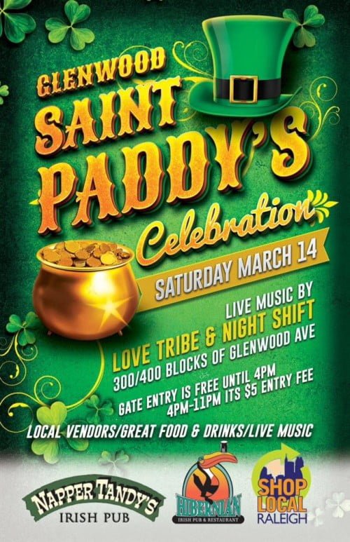 News 19 Saint Paddy's Celebration presented by Napper Tandy's, Hibernian Pub and Shop Local Raleigh.