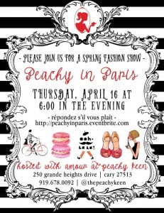 Peachy Keen to Kick Off Spring with Peachy in Paris Fashion Show 1 Invitation to Peachy Keen's 2015 Spring Fashion Show
