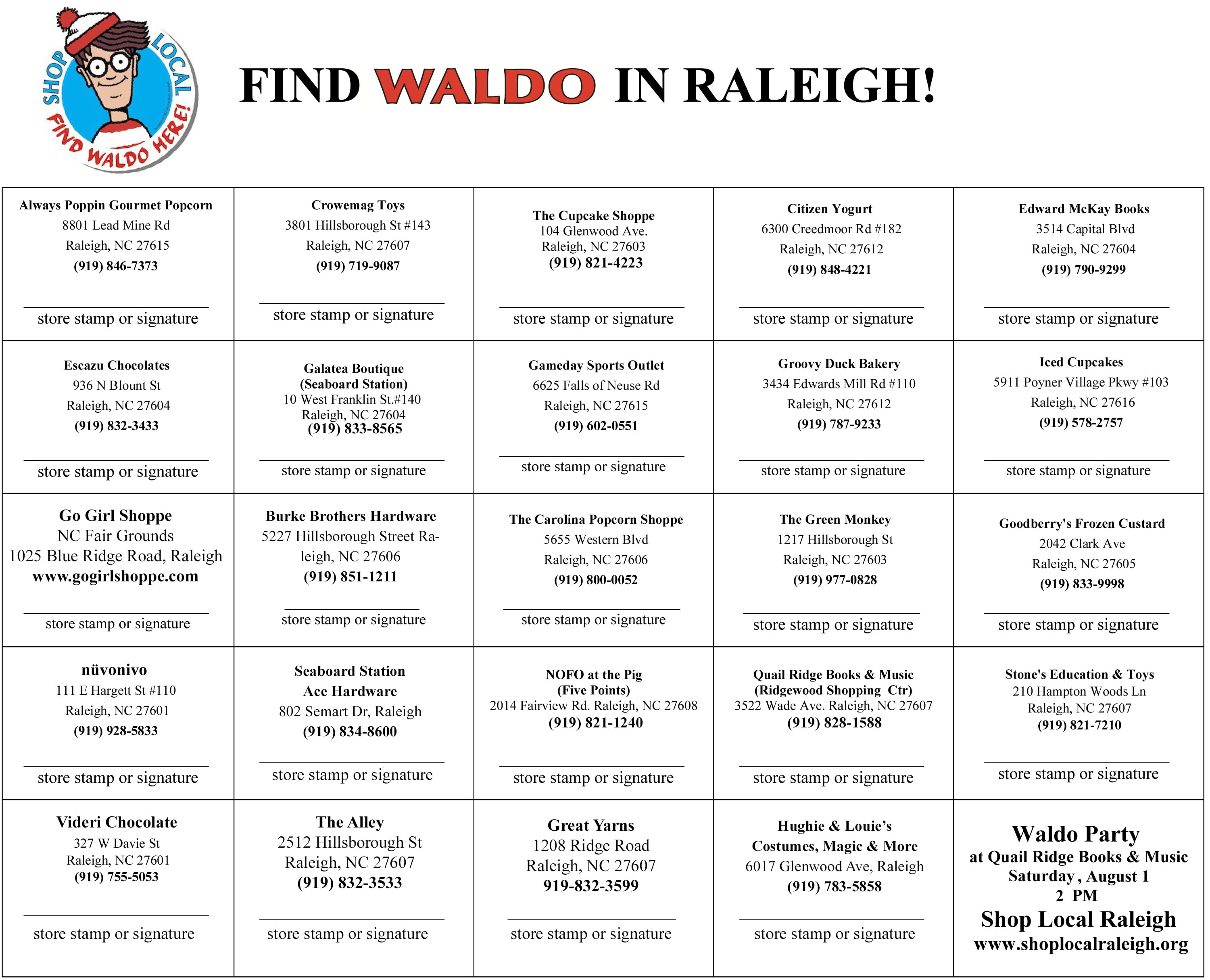 Where's Waldo Raleigh 