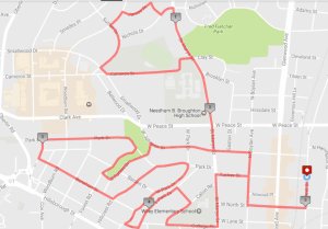 nOg Run Club's St. Paddy's Run Green 8k 1 run green 8k map