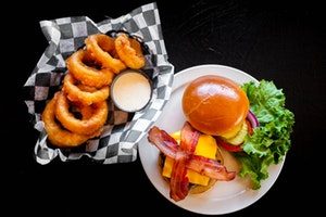 Sawmil Tap Room house made burger
