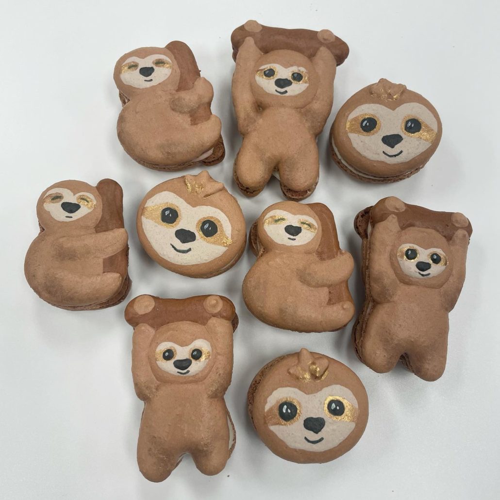 Little Blue Macaron Custom Macaron Sloth