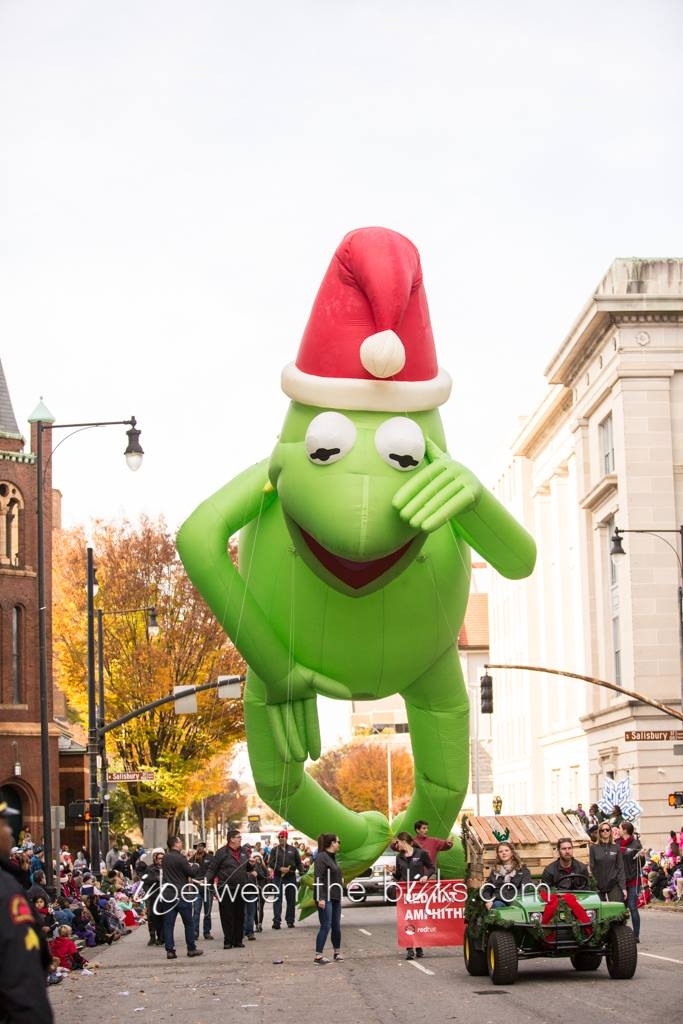 Raleigh Christmas Parade In Between the Blinks Kermit Balloon