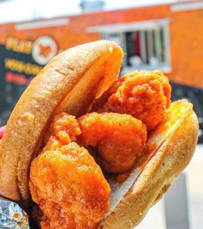 The Flat Drum Food Truck Fried Buffalo Chicken Slider