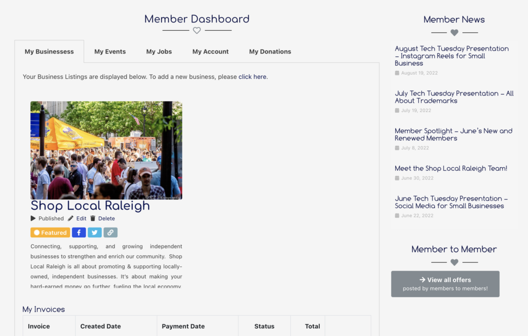 SLR Member Resources 1 SLR Member Dashboard