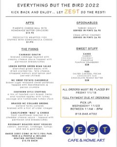 Zest Cafe Nothing but the Bird Menu