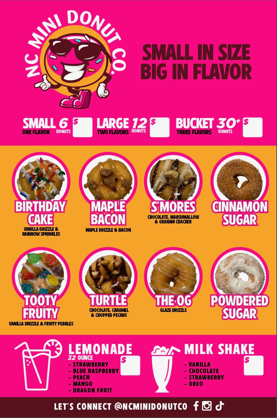 menu donuts